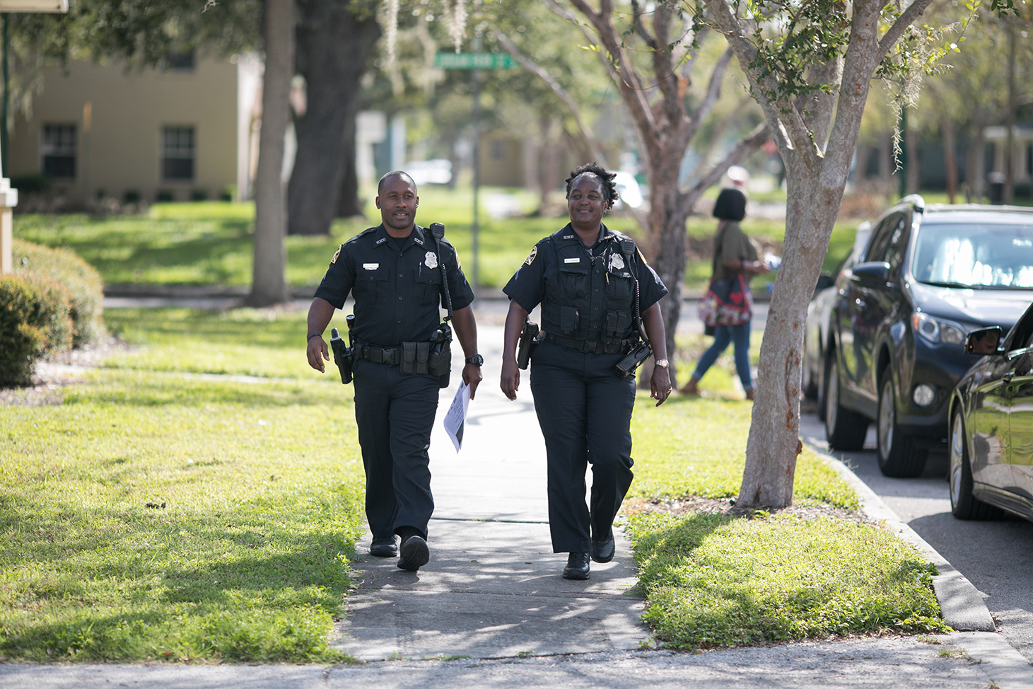 Officers walking neighborhood